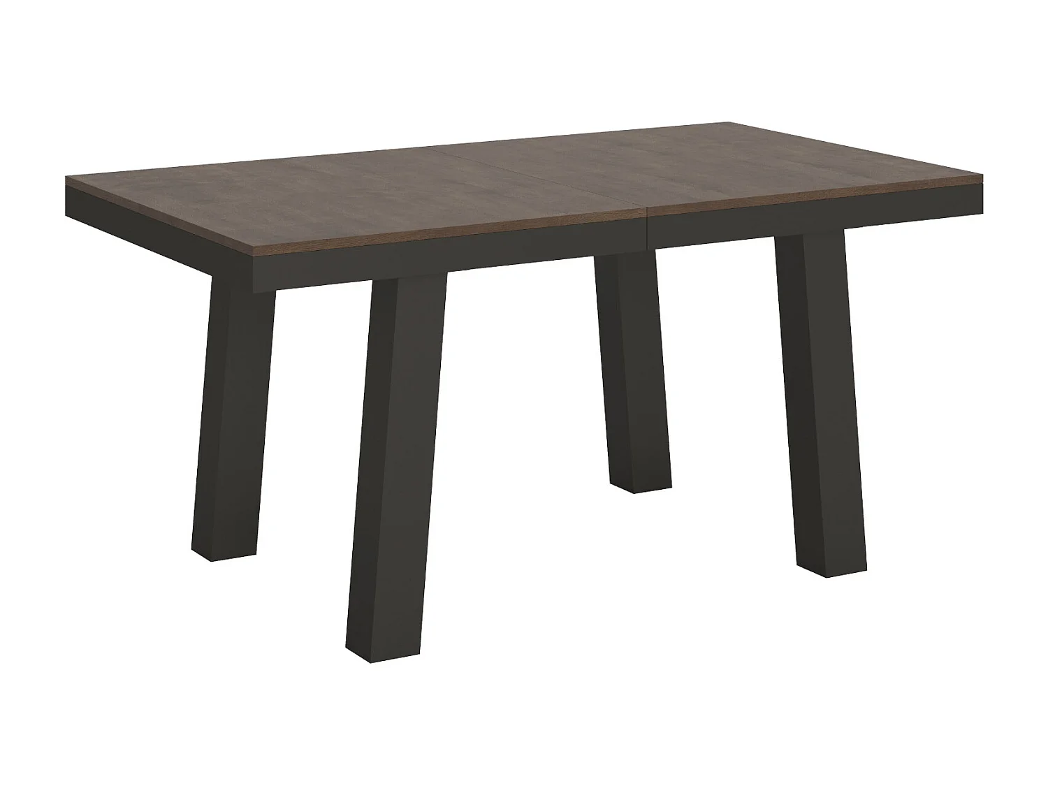 Mesa de jantar extensível 90x160/264 cm Bridge Evolution Nogueira quadro Antracite