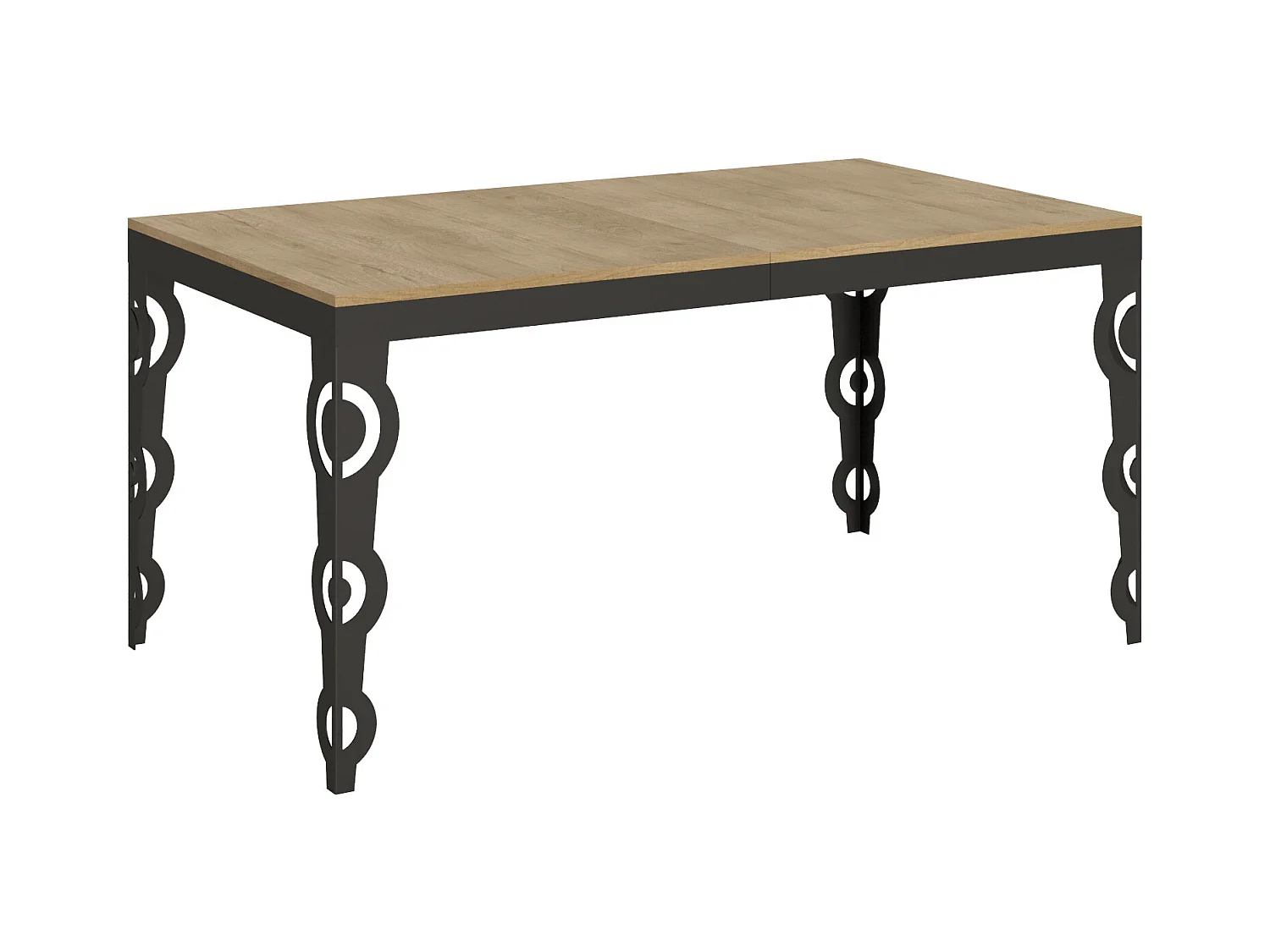 Table extensible 90x160/264 cm Karamay Evolution Chêne Nature cadre Anthracite