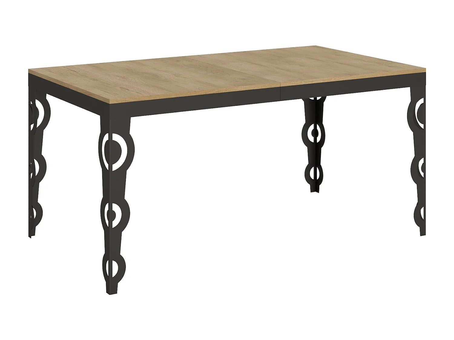 Table extensible 90x160/264 cm Karamay Evolution Chêne Nature cadre Anthracite