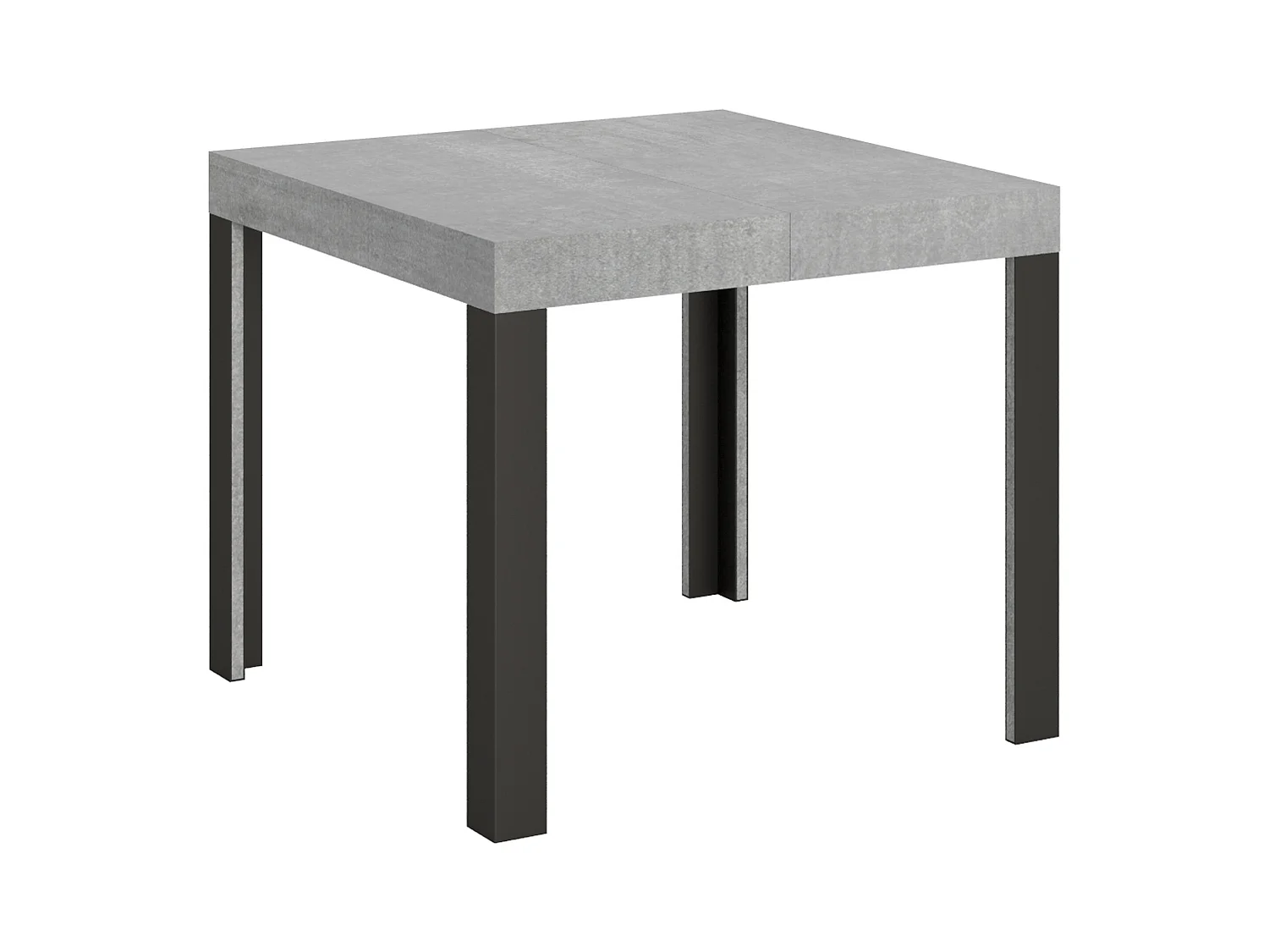 Uitschuifbare tafel 90x90/246 cm Linea cement frame antraciet