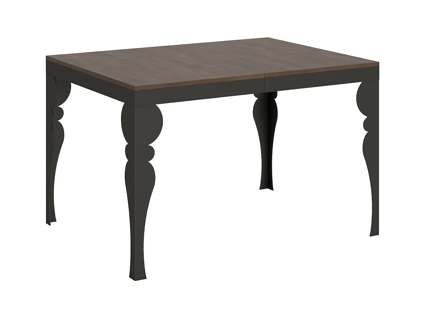 Table extensible 90x120/224 cm Paxon Evolution Noyer cadre Anthracite