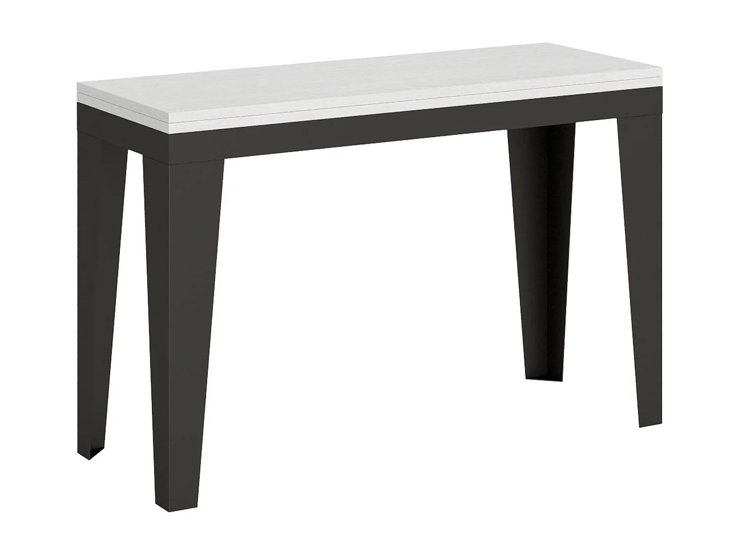 Table extensible portefeuille 120/200x45/90 cm Flame Double Frêne Blanc cadre Anthracite