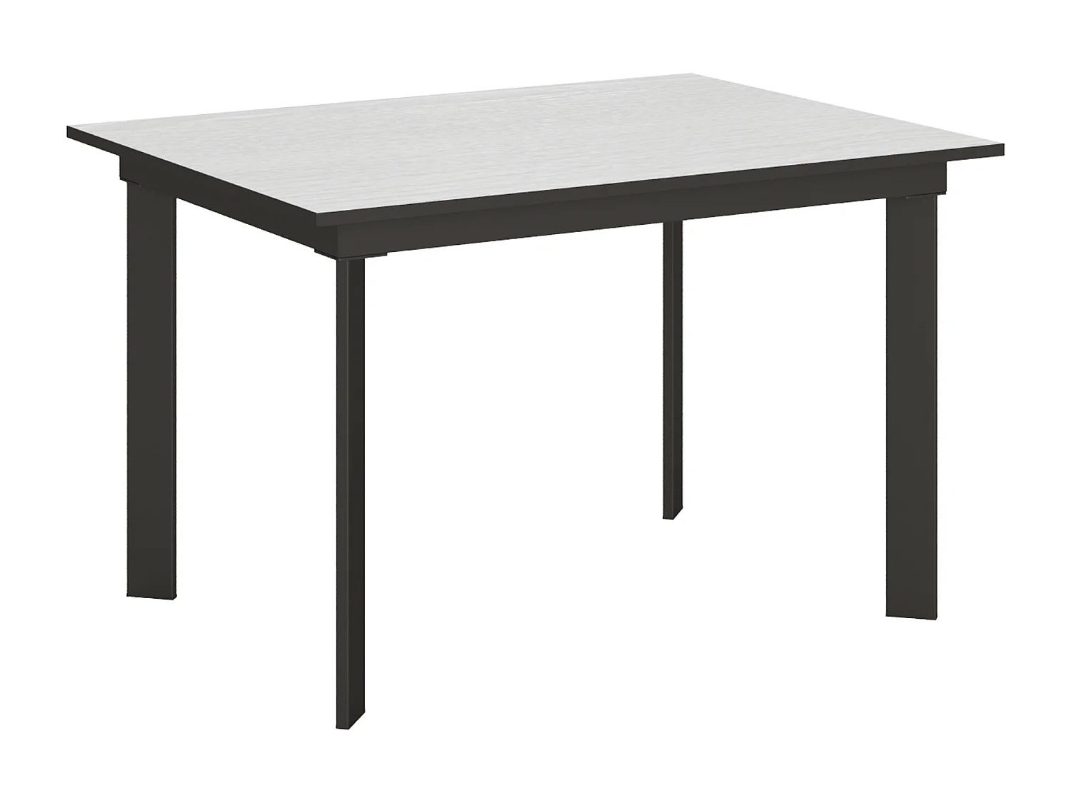 Mesa de jantar extensível 90x120/180 cm Cumar Cinza Branca quadro Antracite