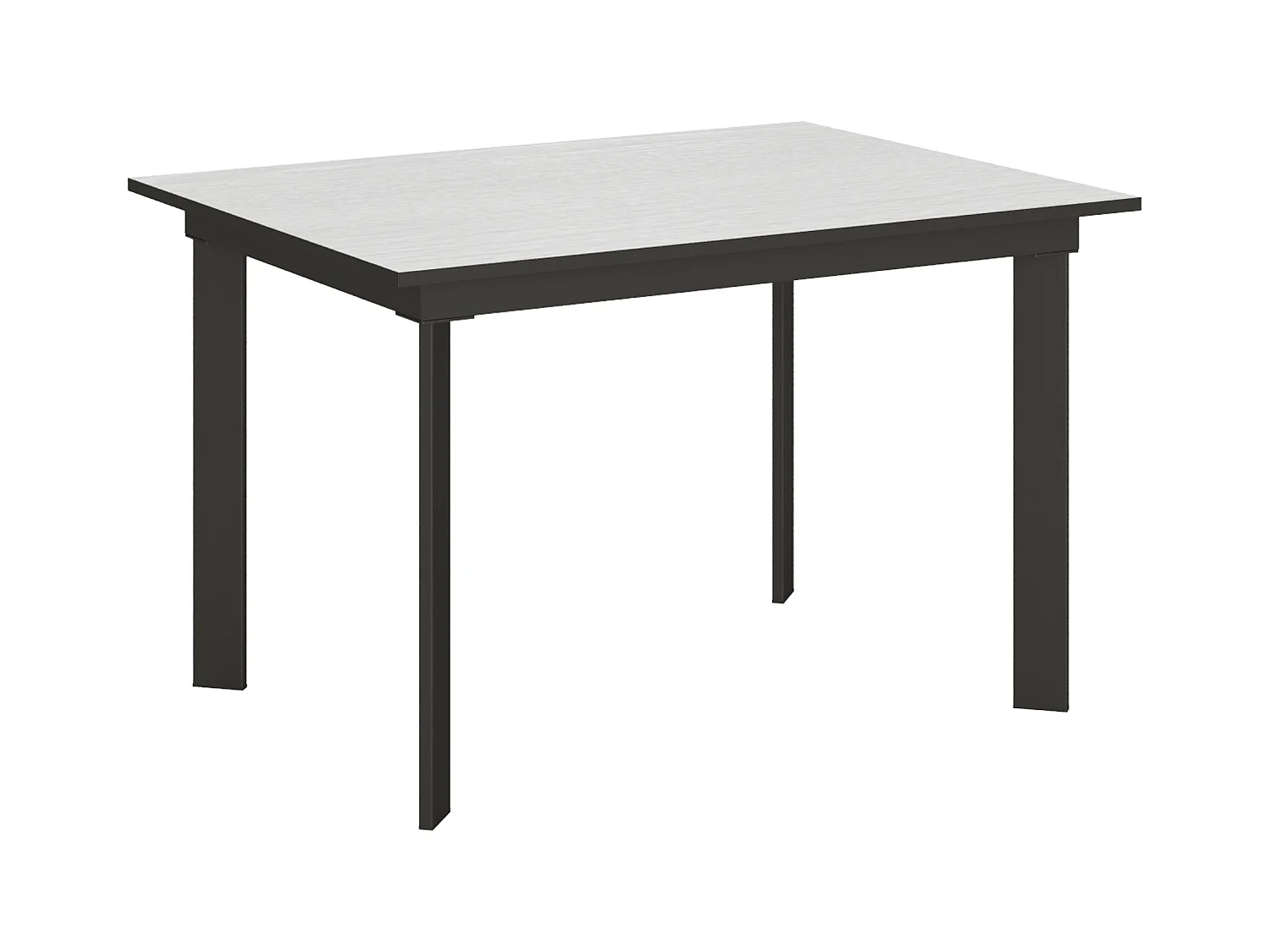 Table extensible 90x120/180 cm Cumar Frêne Blanc cadre Anthracite