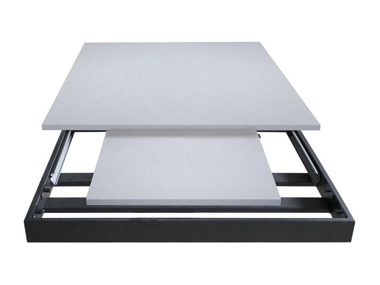 Table extensible 90x120/180 cm Cumar Frêne Blanc cadre Anthracite