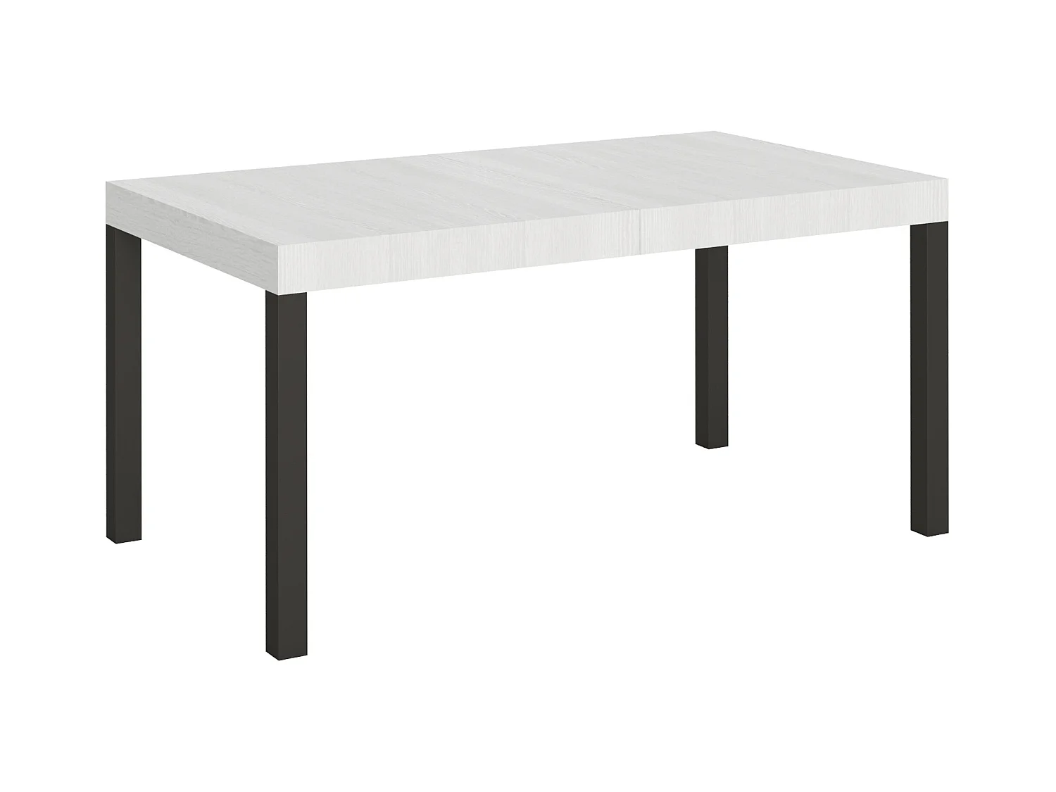 Uitschuifbare tafel 90x160/264 cm Everyday Wit Essen Antraciet frame