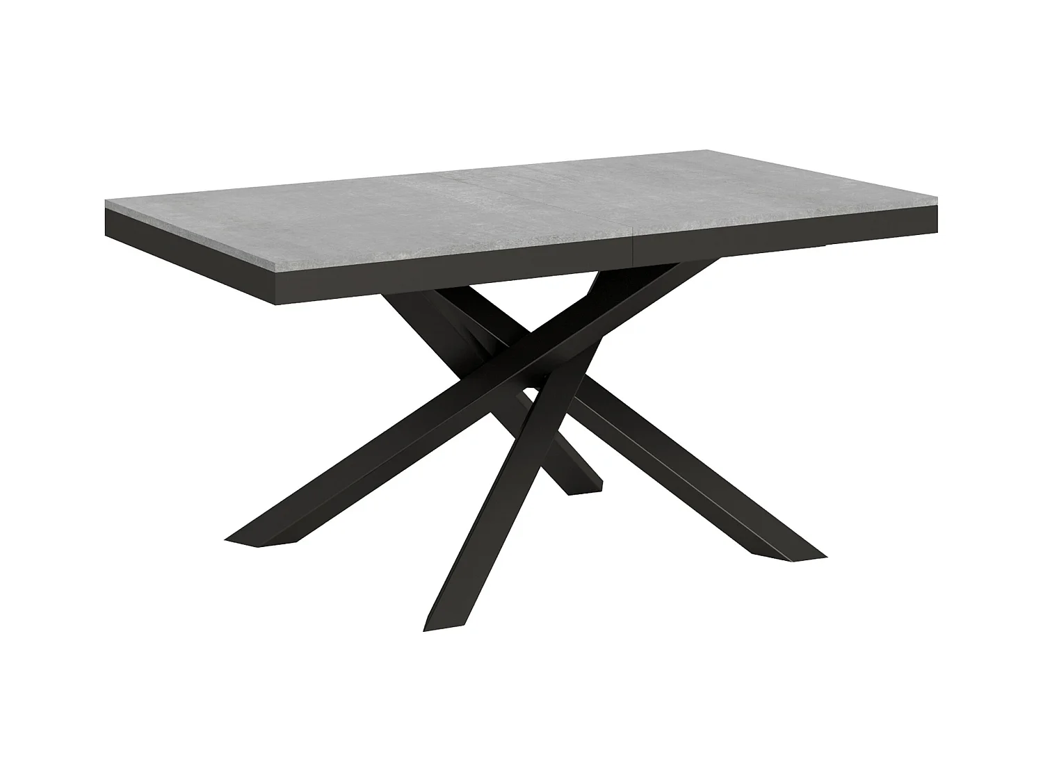 Table extensible 90x160/420 cm Volantis Evolution Gris Béton cadre Anthracite