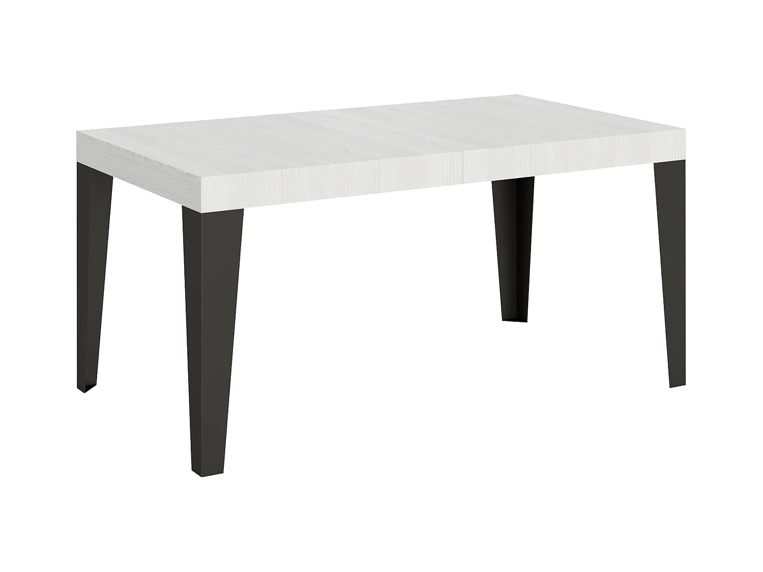 Table extensible 90x160/264 cm Flame Frêne Blanc cadre Anthracite