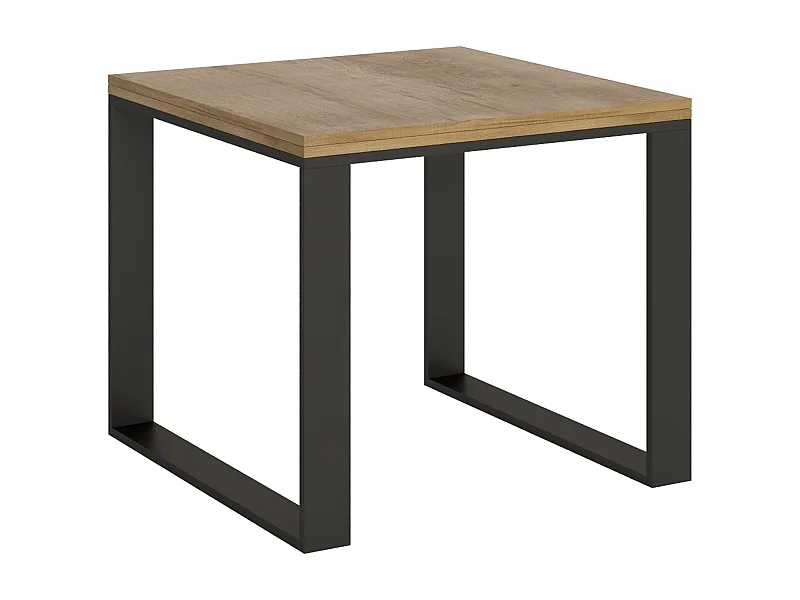 Uitklapbare tafel 90x90/180 cm Tecno Libra natuur eiken frame antraciet