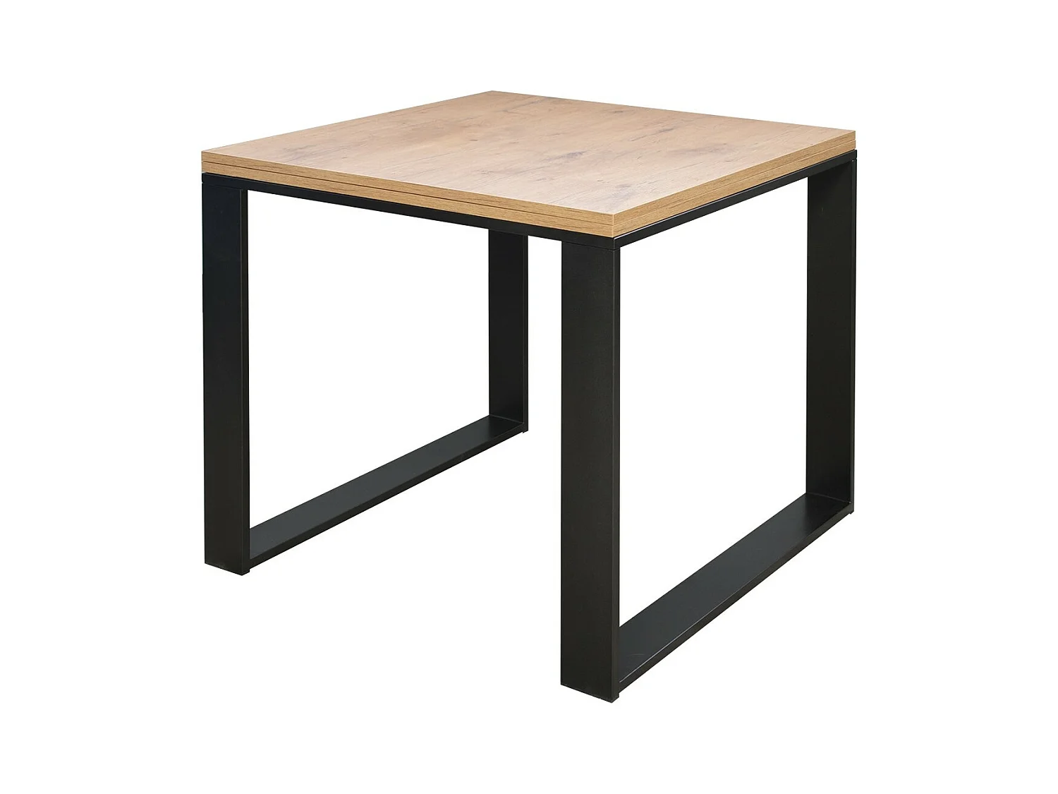 Mesa tipo libro 90x90/180 cm Tecno Libra Roble Natural estructura Antracita