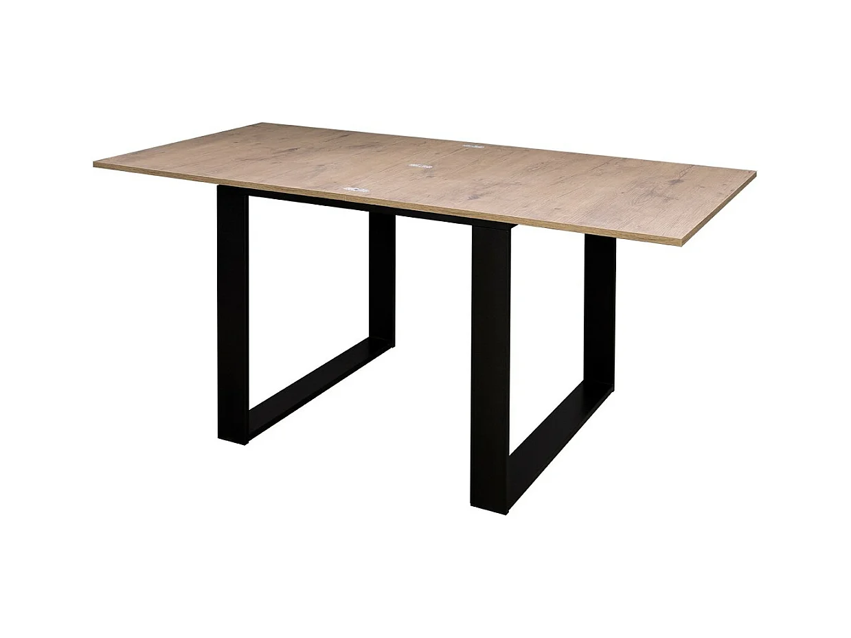 Mesa tipo libro 90x90/180 cm Tecno Libra Roble Natural estructura Antracita