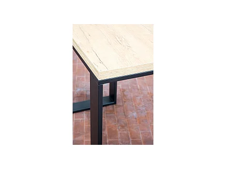 Mesa tipo libro 90x90/180 cm Tecno Libra Roble Natural estructura Antracita