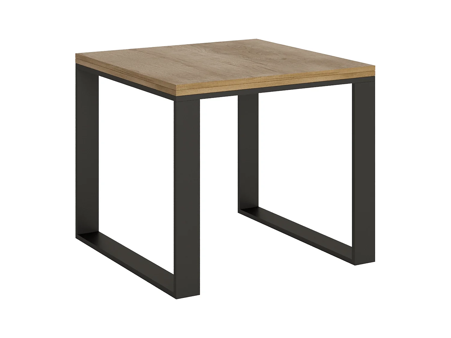 Table extensible portefeuille 90x90/180 cm Tecno Libra Chêne Nature cadre Anthracite