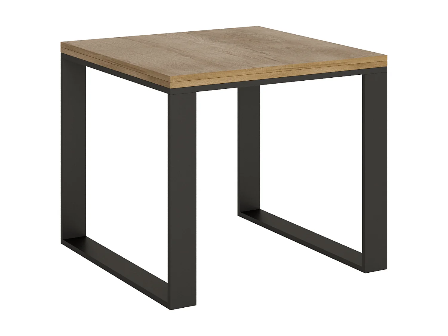 Mesa tipo libro 90x90/180 cm Tecno Libra Roble Natural estructura Antracita