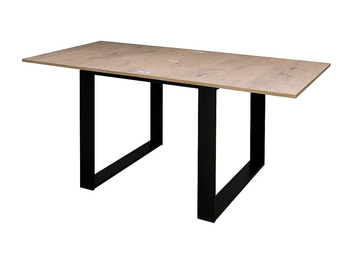 Mesa tipo libro 90x90/180 cm Tecno Libra Roble Natural estructura Antracita