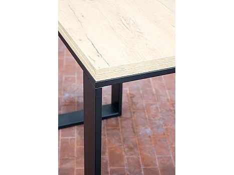 Mesa tipo libro 90x90/180 cm Tecno Libra Roble Natural estructura Antracita