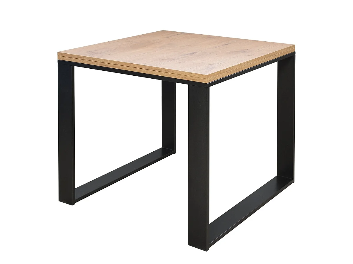 Table extensible portefeuille 90/180x90 cm Tecno Libra chêne nature cadre anthracite