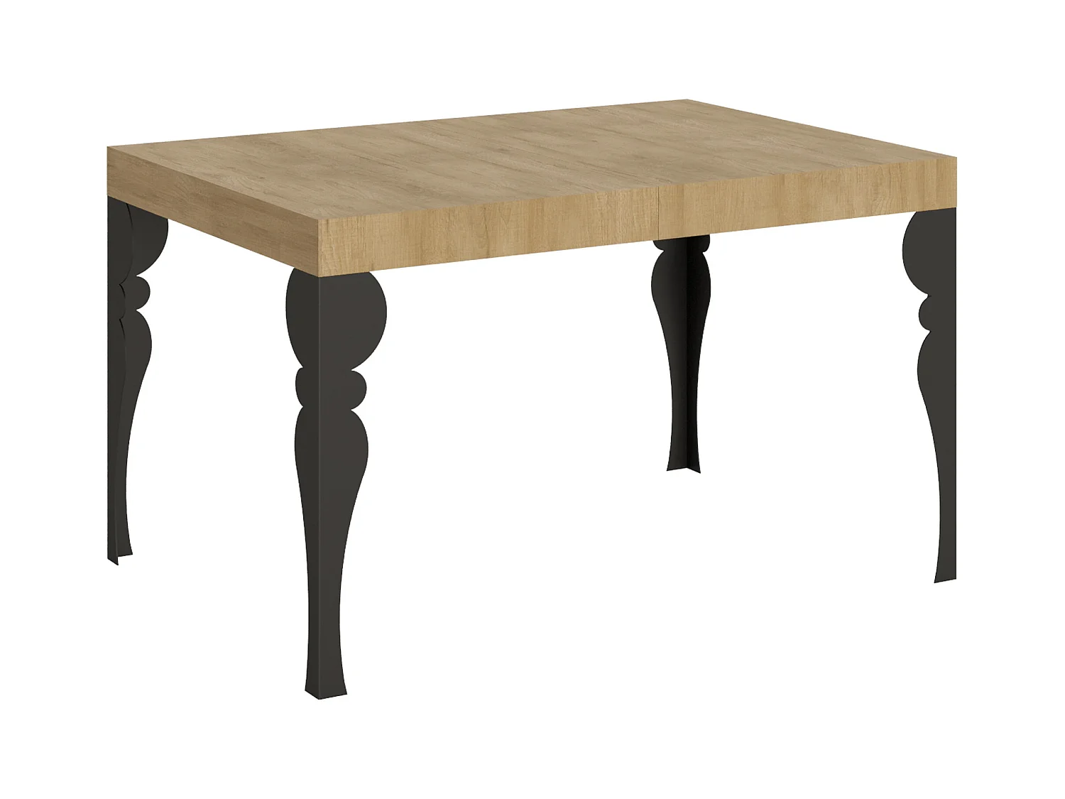 Table extensible 90x130/234 cm Paxon Chêne Nature cadre Anthracite