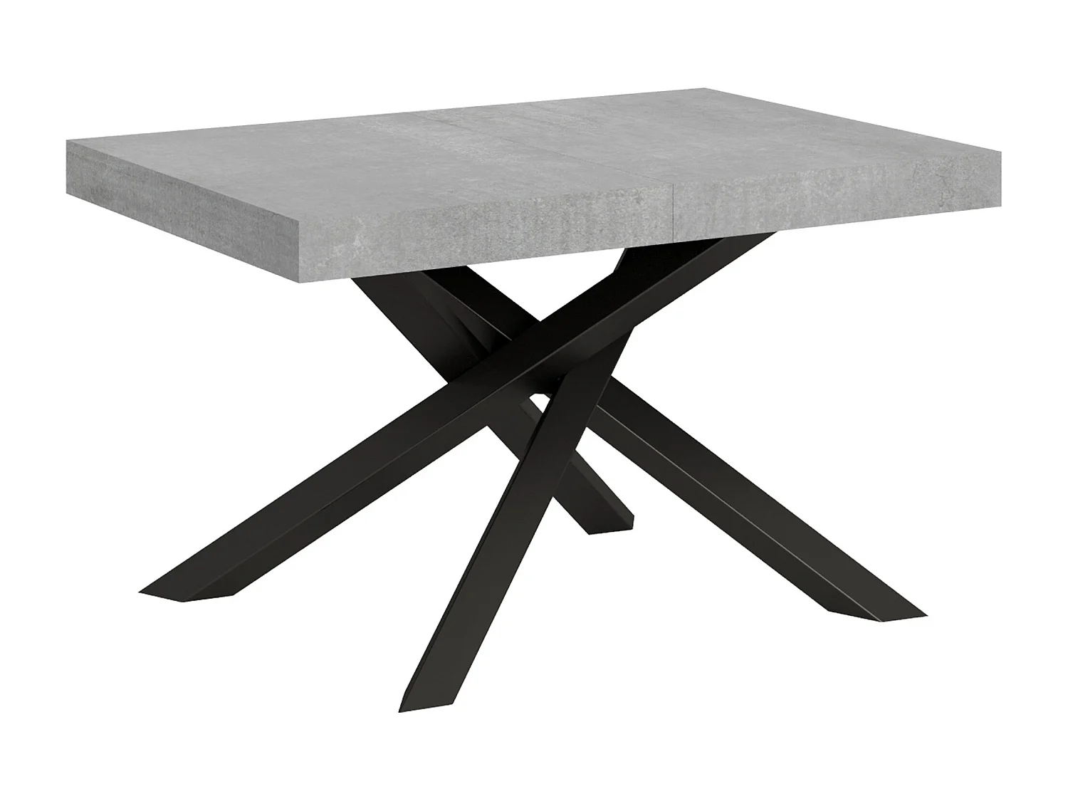 Table extensible 130/234x90 cm Volantis gris béton pieds anthracite
