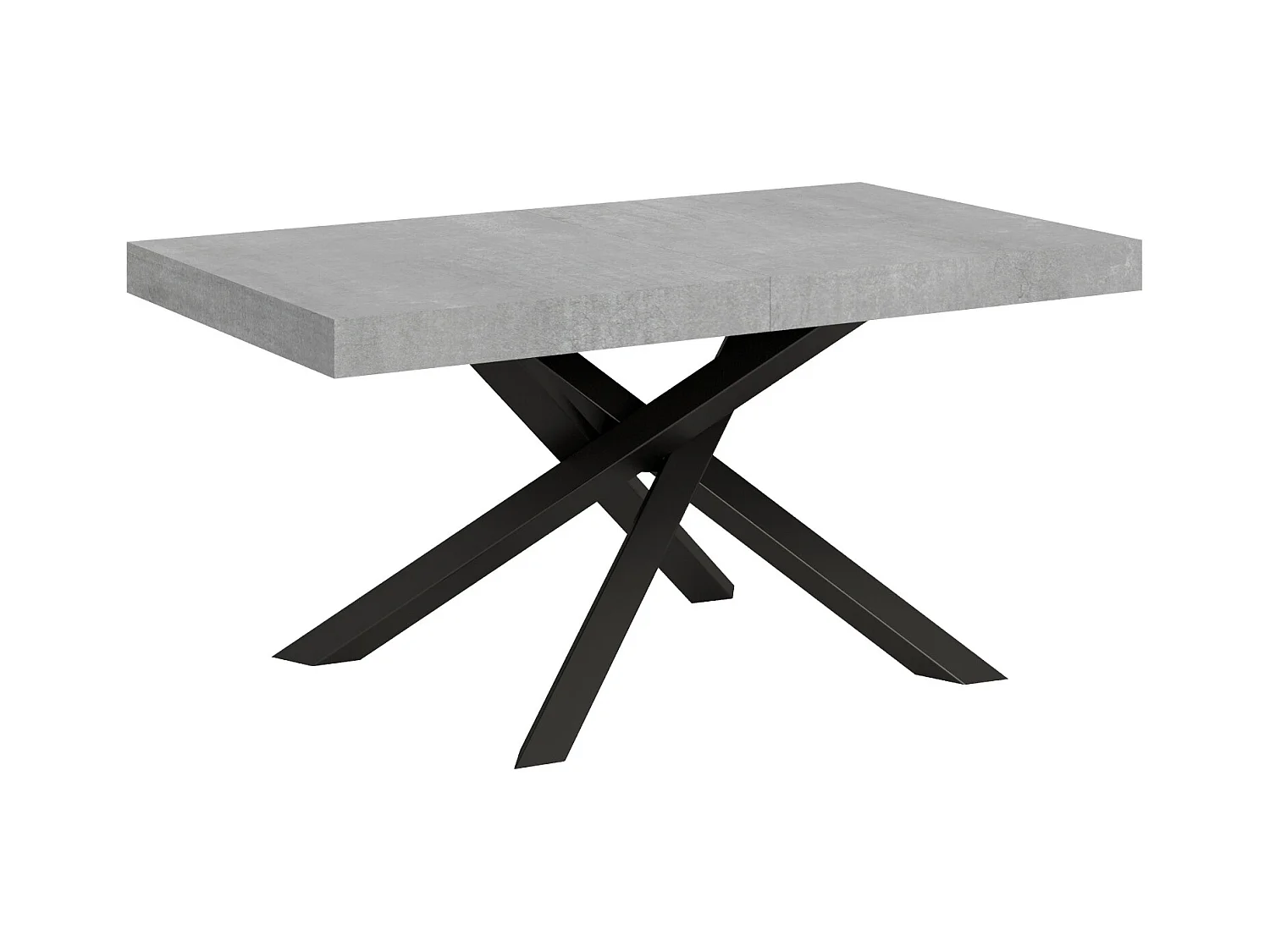 Table extensible 90x160/264 cm Volantis Gris Béton cadre Anthracite