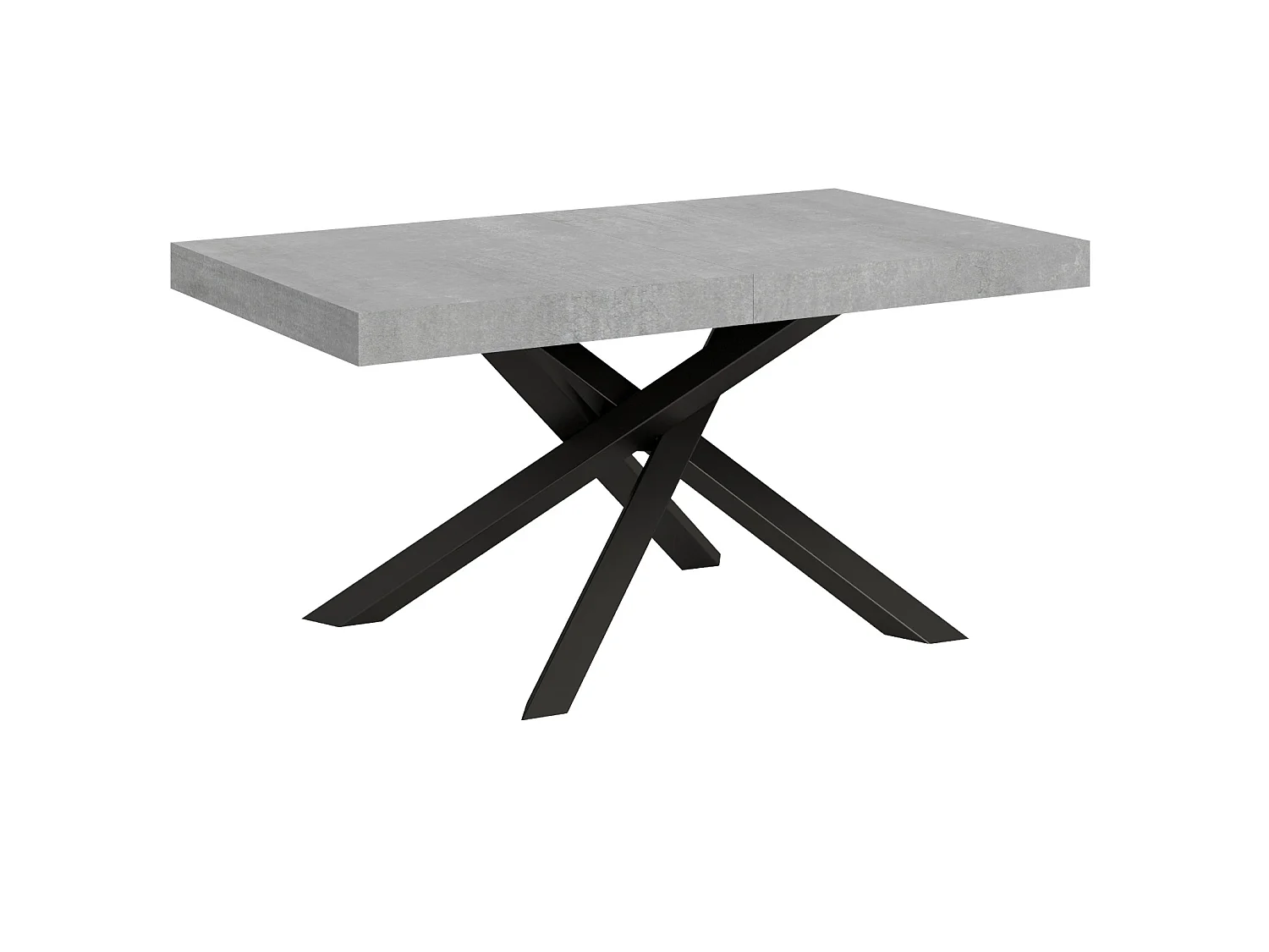 Table extensible 160/264x90 cm Volantis gris béton pieds anthracite