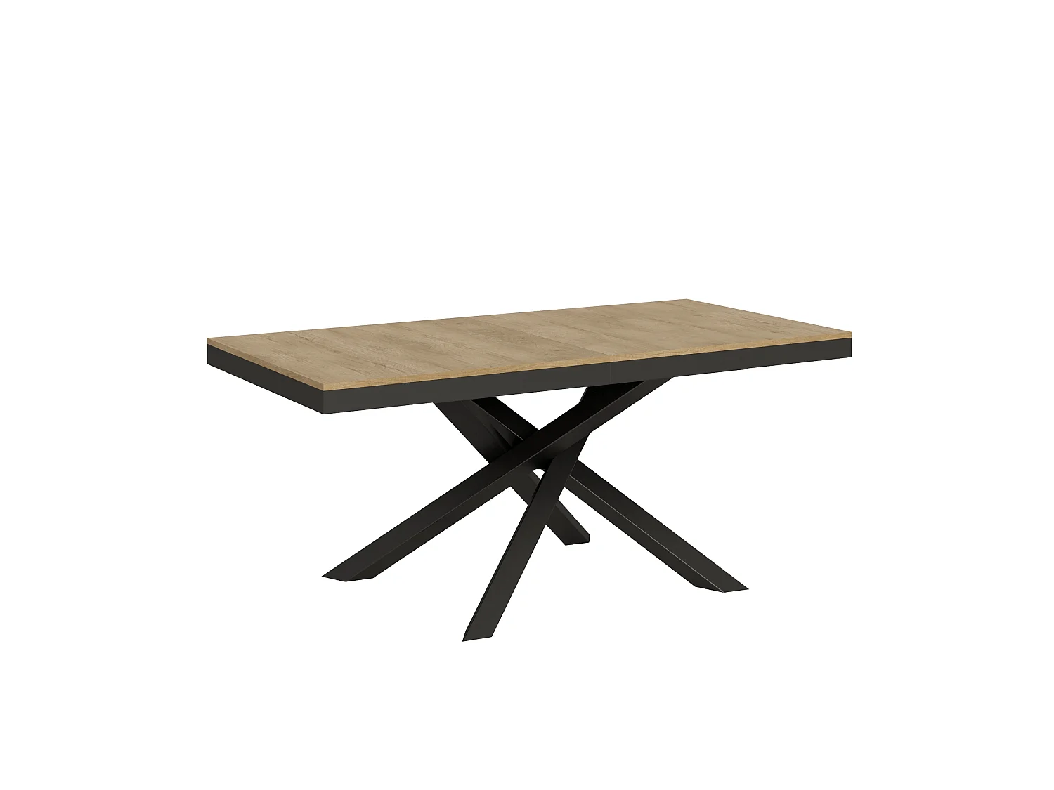 Table extensible 180/440x90 cm Volantis Evolution chêne nature cadre et pieds anthracite