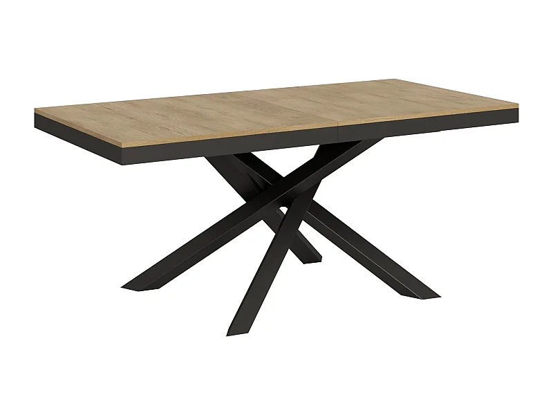 Uitschuifbare tafel 180/440x90 cm Volantis Evolution natuur eiken met antraciet frame en poten
