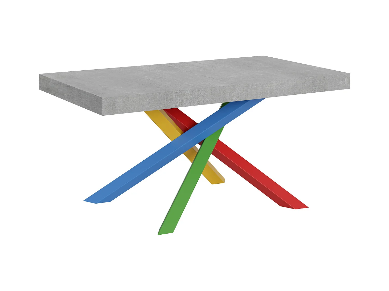 Table extensible 90x160/420 cm Volantis Gris Béton cadre 4/B