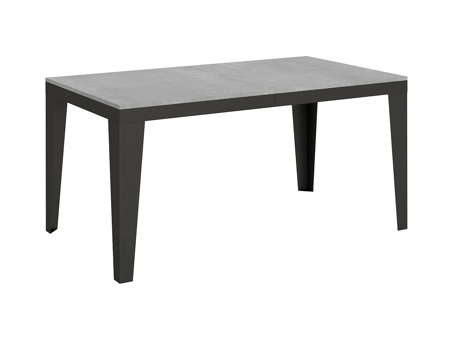 Table extensible 90x160/420 cm Flame Evolution Gris Béton cadre Anthracite