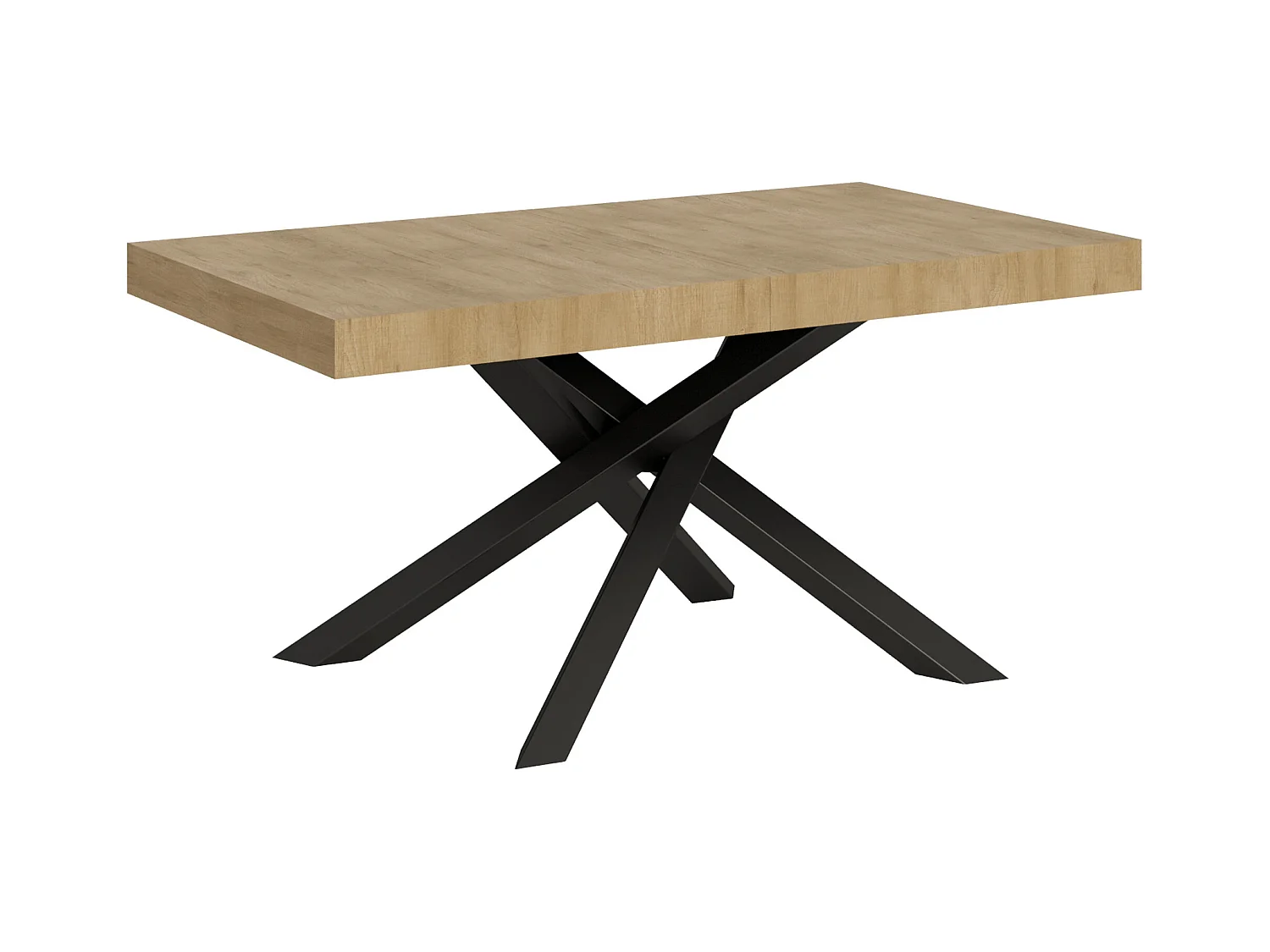 Table extensible 90x160/420 cm Volantis Chêne Nature cadre Anthracite