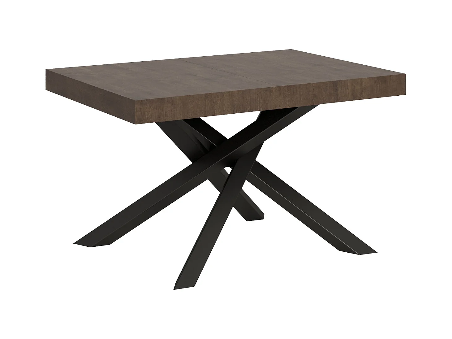 Uitschuifbare tafel 90x130/390 cm Volantis Walnoot Antraciet frame