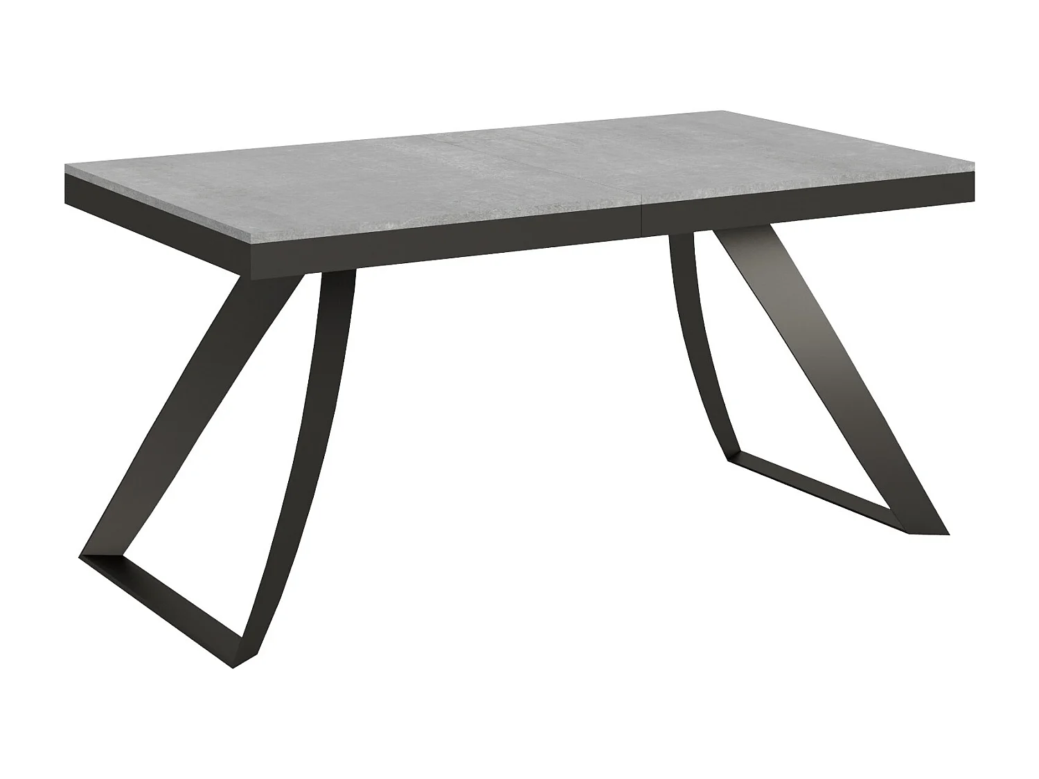 Mesa de jantar extensível 90x160/264 cm Proxy Evolution Cimento quadro Antracite