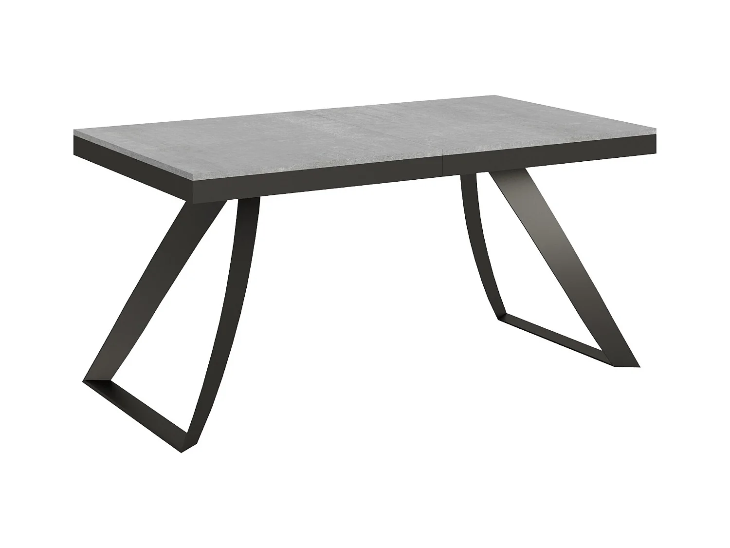 Table extensible 90x160/264 cm Proxy Evolution Gris Béton cadre Anthracite