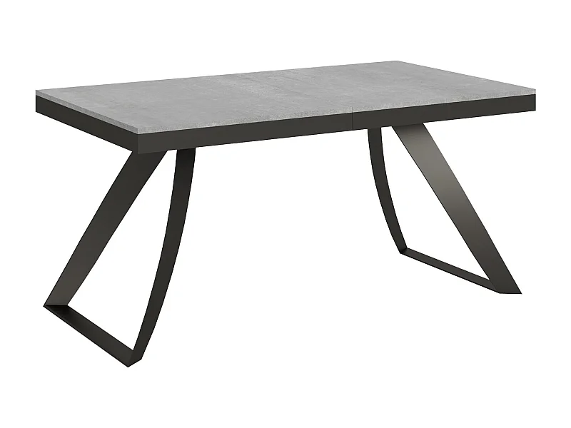 Table extensible 90x160/264 cm Proxy Evolution Gris Béton cadre Anthracite