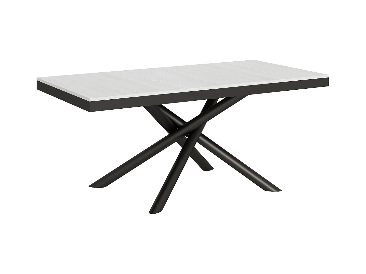 Table extensible 90x180/284 cm Famas Evolution Frêne Blanc cadre Anthracite