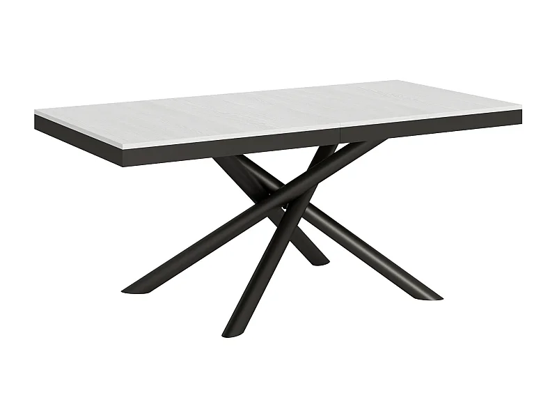 Table extensible 90x180/284 cm Famas Evolution Frêne Blanc cadre Anthracite