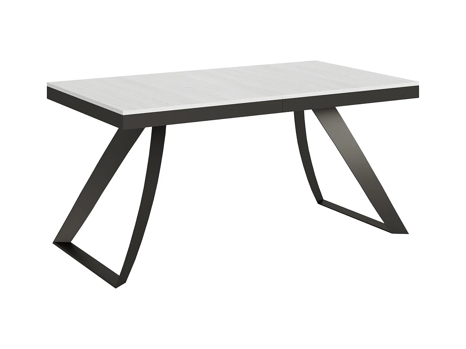 Table extensible 90x160/264 cm Proxy Evolution Frêne Blanc cadre Anthracite