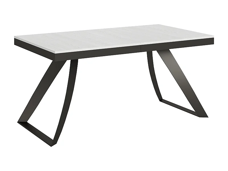 Table extensible 90x160/264 cm Proxy Evolution Frêne Blanc cadre Anthracite