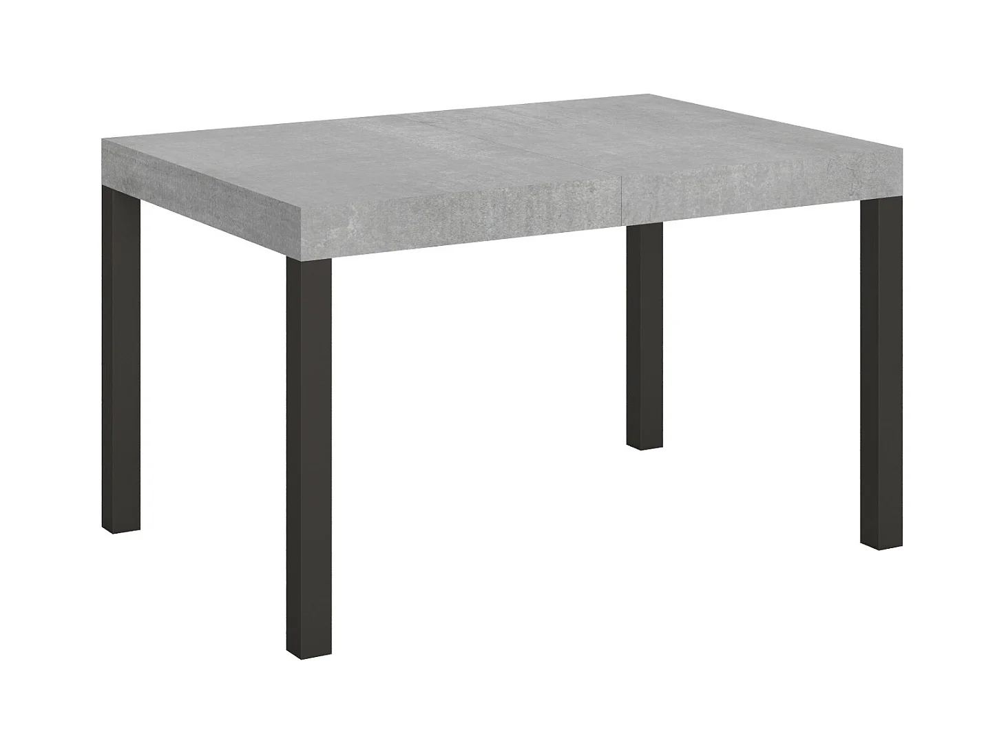 Table extensible 90x130/390 cm Everyday Gris Béton cadre Anthracite
