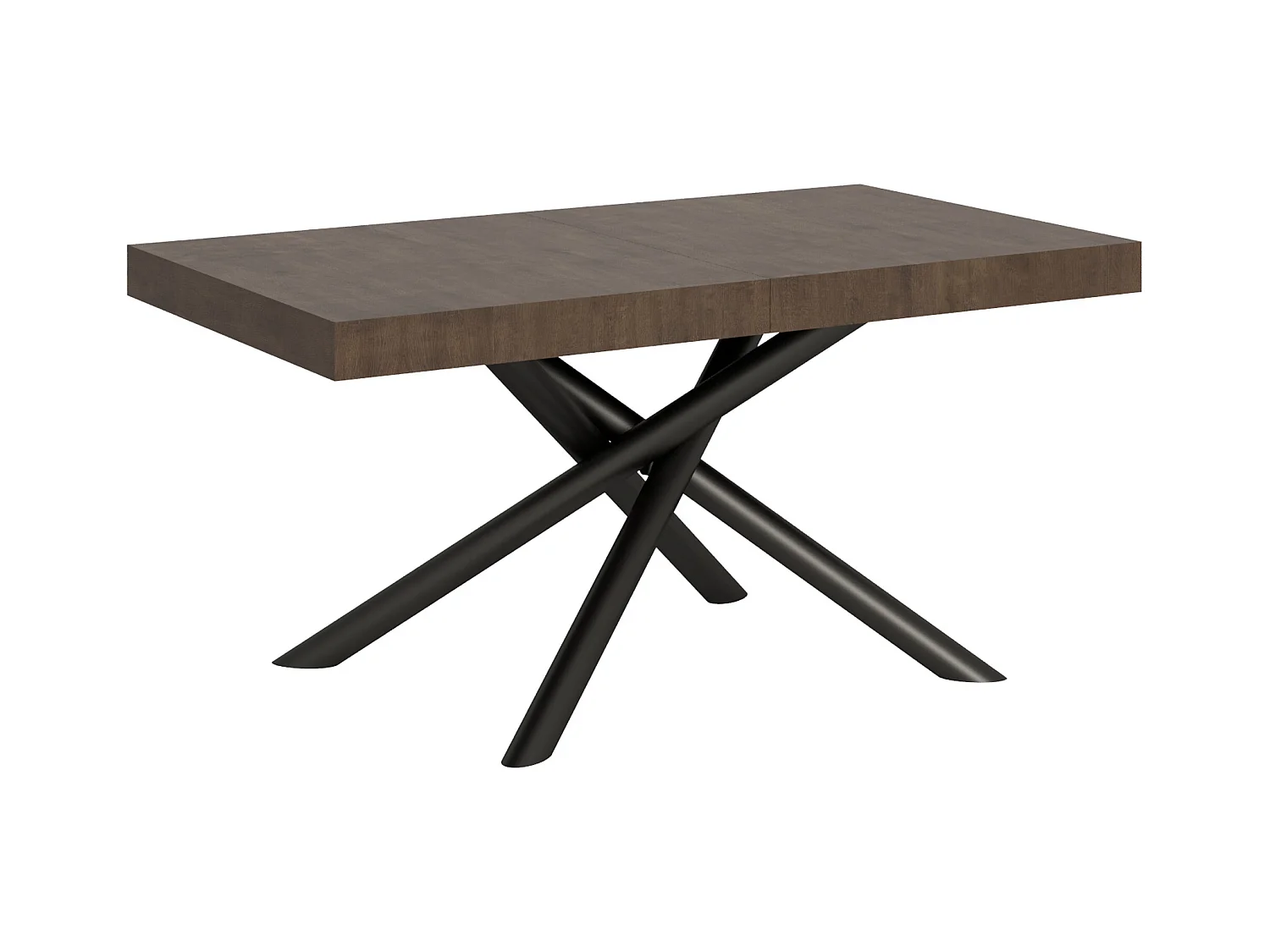 Table extensible 90x160/264 cm Famas Noyer cadre Anthracite