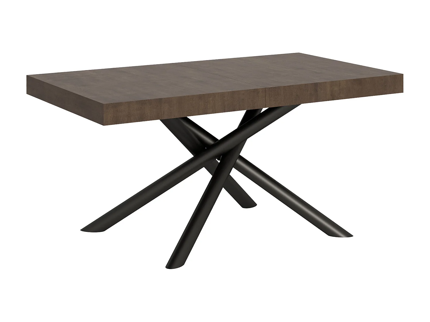 Table extensible 90x160/264 cm Famas Noyer cadre Anthracite
