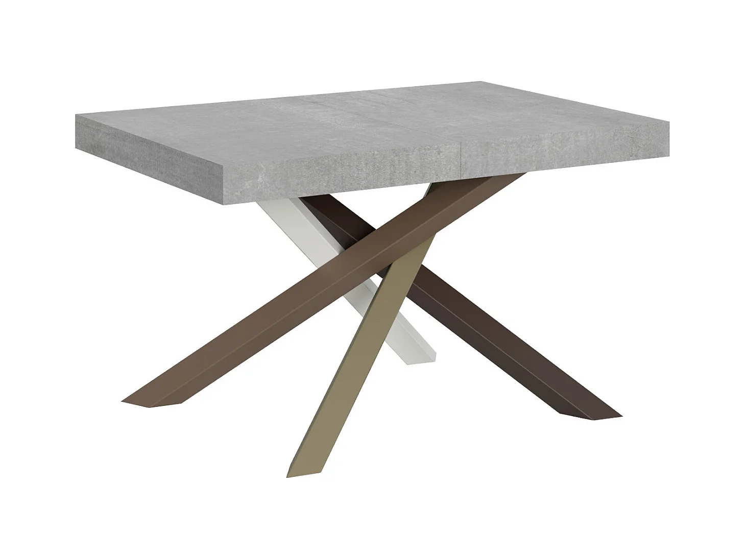 Table extensible 90x130/390 cm Volantis Gris Béton cadre 4/C