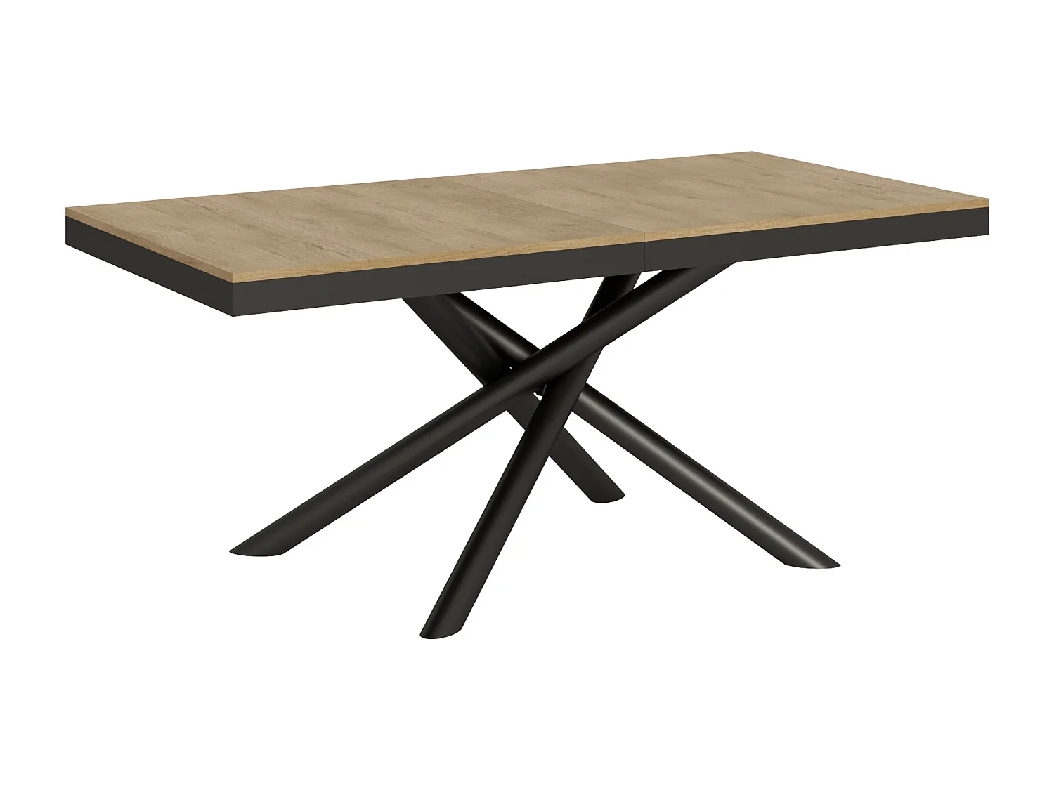 Uitschuifbare tafel 90x180/440 cm Famas Evolution natuur eiken frame antraciet