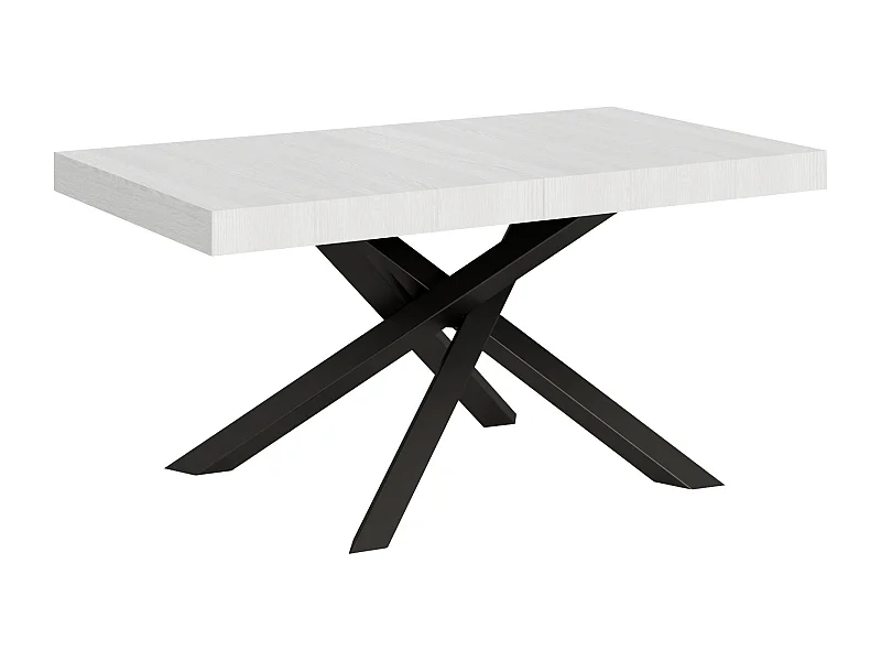 Ausziehtisch 160/264x90 cm Volantis Esche weiß Tischbeine Anthrazit