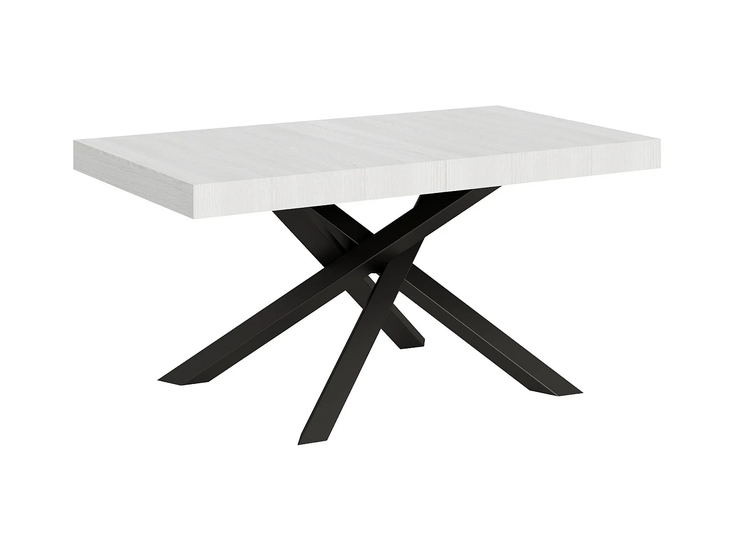 Table extensible 90x160/264 cm Volantis Frêne Blanc cadre Anthracite