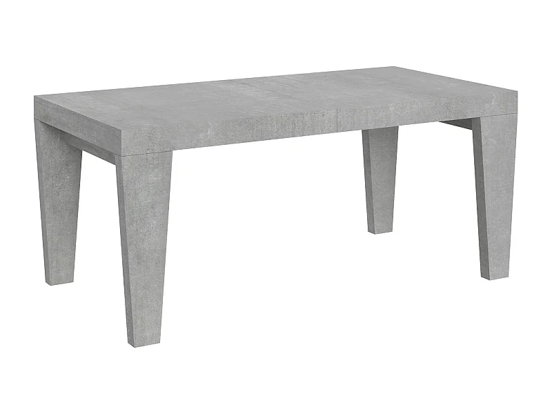 Mesa de comedor extensible de madera Kristo patas en V-Color Gris cemento-Soporte 2 pies-Alargaderas -Ancho extensible