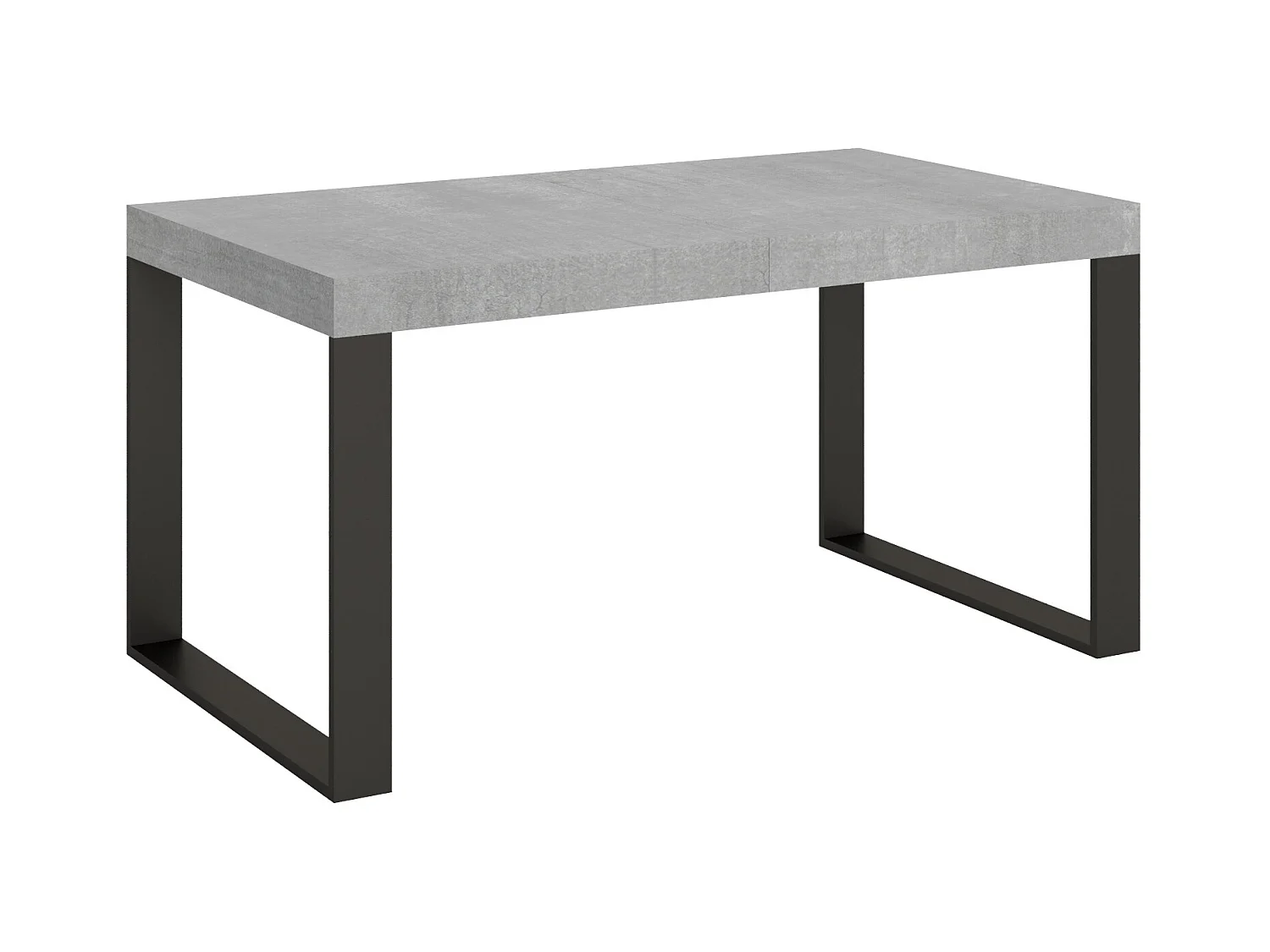 Table extensible 90x160/420 cm Tecno Premium Gris Béton cadre Anthracite
