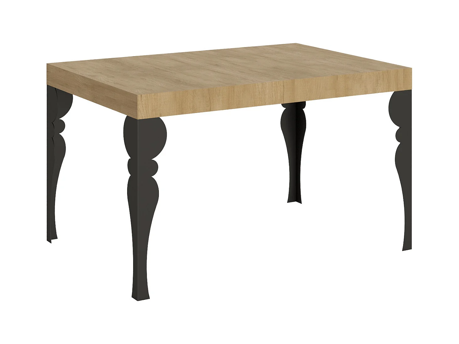 Table extensible 90x130/390 cm Paxon Chêne Nature cadre Anthracite