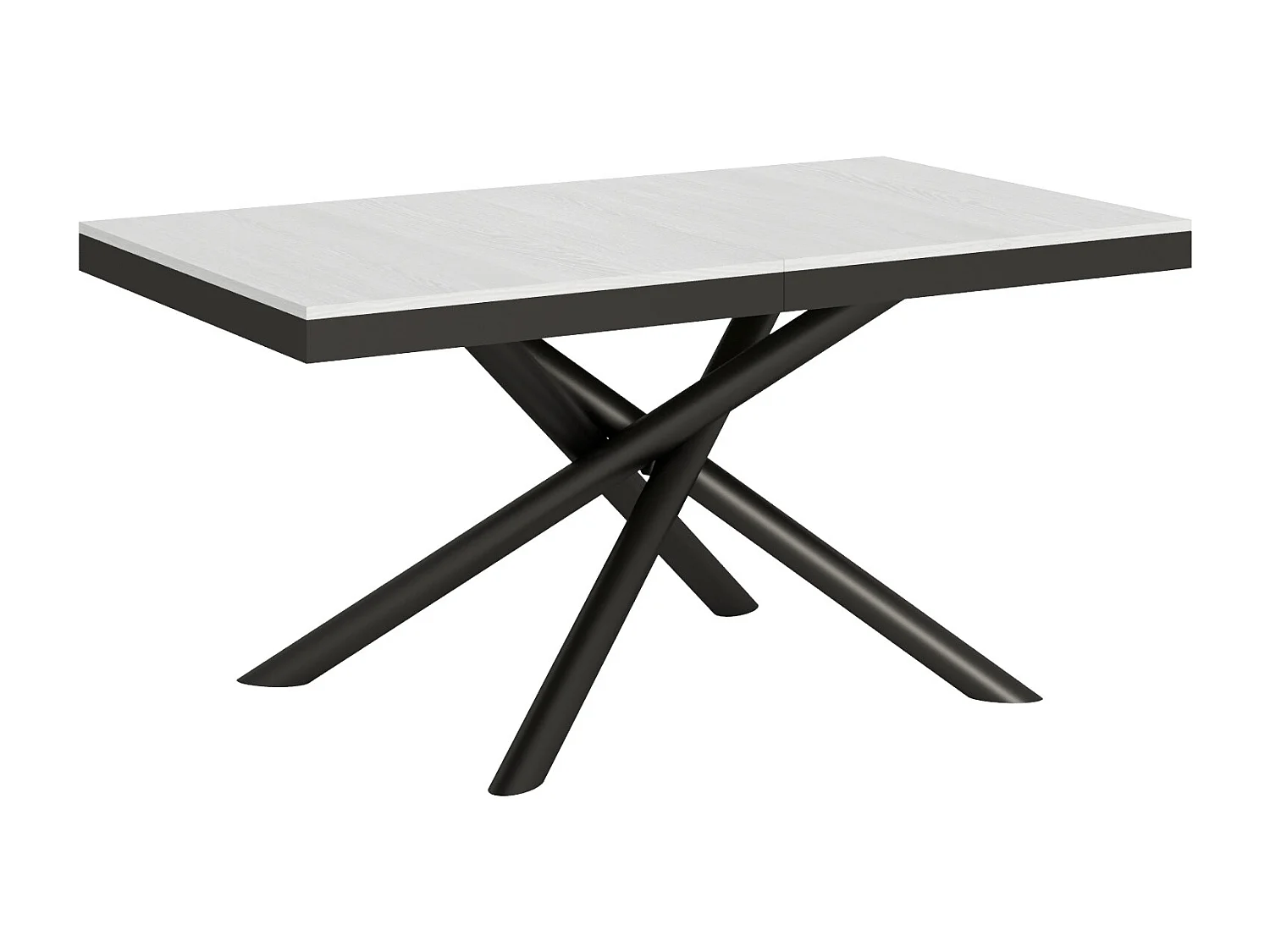 Table extensible 90x160/264 cm Famas Evolution Frêne Blanc cadre Anthracite