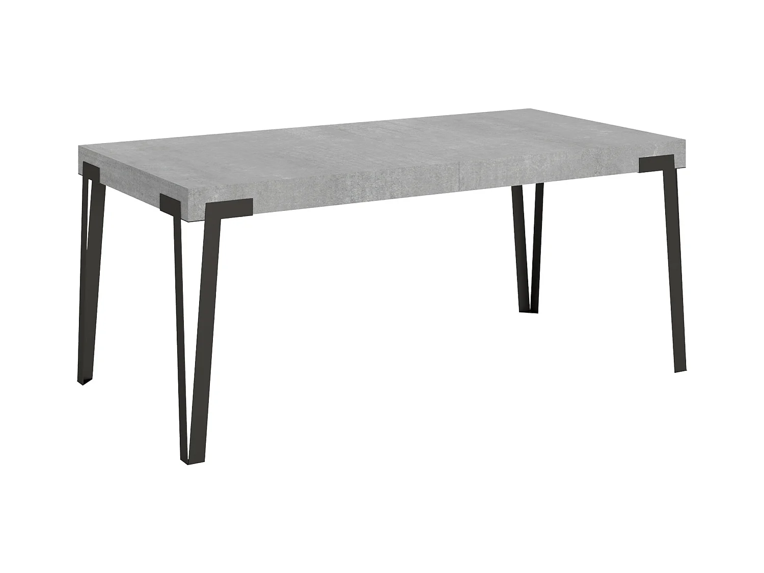 Table extensible 90x180/284 cm Rio Gris Béton cadre Anthracite